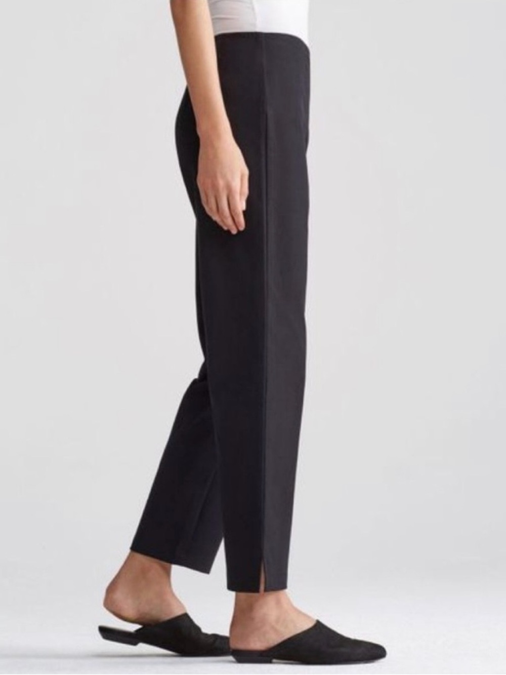 Eileen Fisher XXS Organic Cotton Slim Pant Side Zip Ankle Pant - Picture 3 of 9